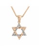 תליון מגן דוד ייחודי מזהב צהוב עם קוטר, הוספת שרשרת 14K, I